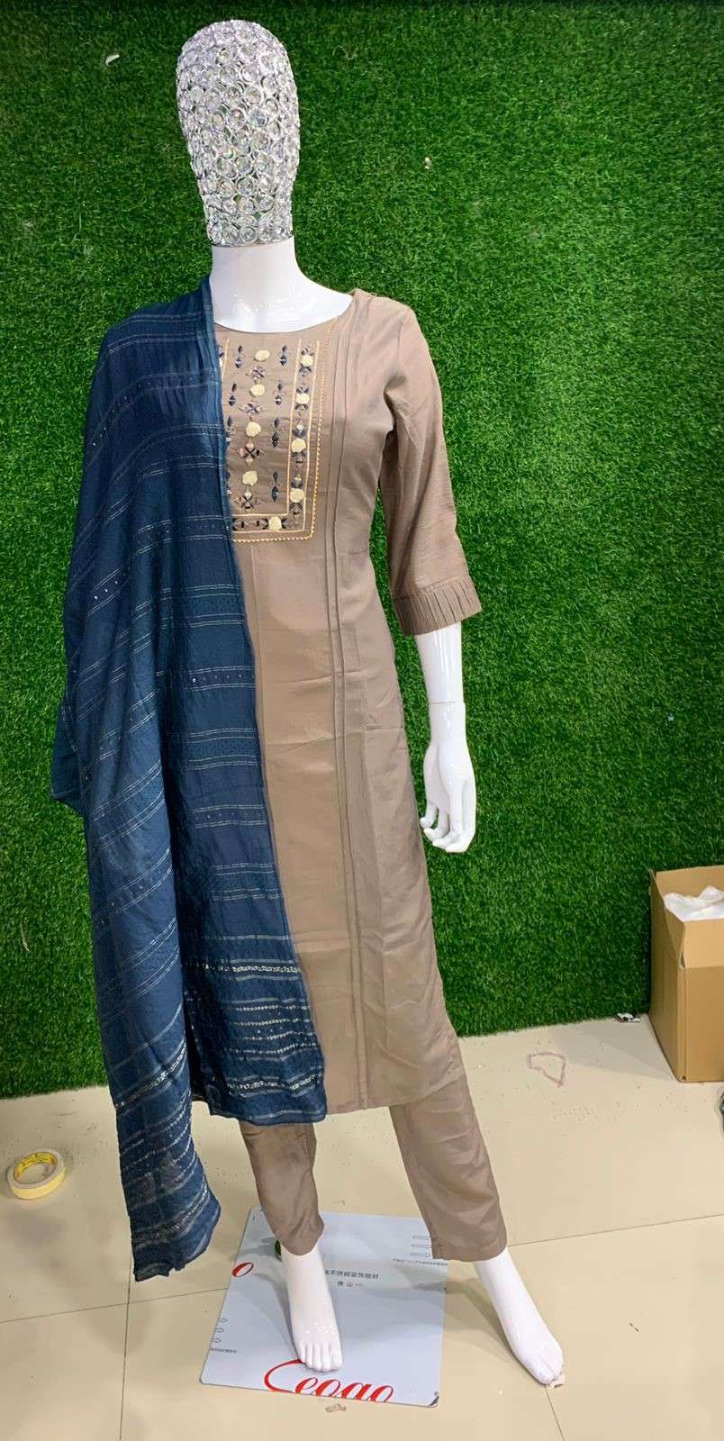 BEMITEX INDIA PRESENTS MUSLIN SILK WITH HANDWORK AND FULL INNER BASED LATEST READYMADE 3 PIECE SUIT COLLECTION WHOLESALE SHOP IN SURAT